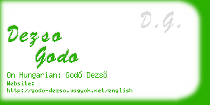 dezso godo business card