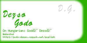 dezso godo business card